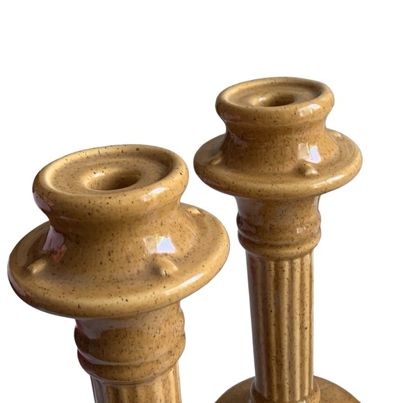 RARE VINTAGE PEDESTAL CLASSIC Royal Haeger Ceramic Pair Candlesticks - Picture 3 of 9